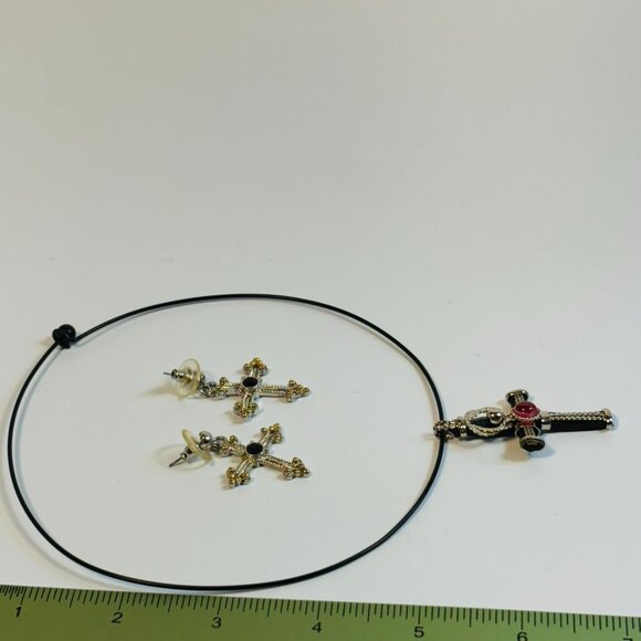 Y2K Fashion Earrings and Choker Mall Goth Romantic Soft Goth - Picture 11 of 11